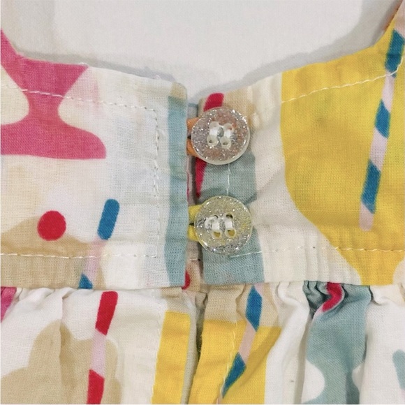 Pink Chicken Elsie Dress Girls 6-12M Multi Milkshakes Cotton Gauze Ruffle Summer - Picture 4 of 5